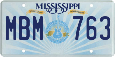 MS license plate MBM763