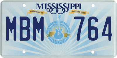 MS license plate MBM764
