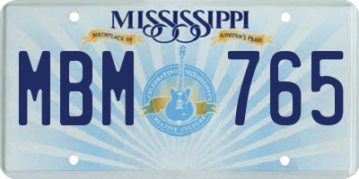 MS license plate MBM765