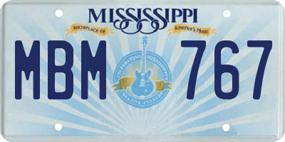 MS license plate MBM767