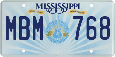 MS license plate MBM768