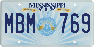 MS license plate MBM769