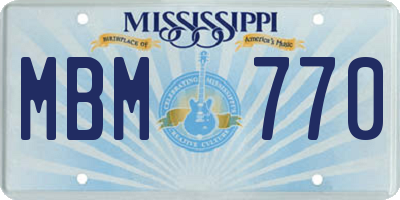 MS license plate MBM770