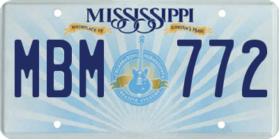 MS license plate MBM772