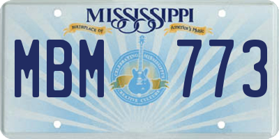 MS license plate MBM773