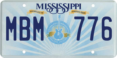 MS license plate MBM776