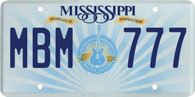 MS license plate MBM777