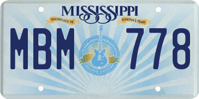 MS license plate MBM778