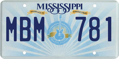 MS license plate MBM781