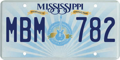 MS license plate MBM782