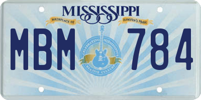 MS license plate MBM784