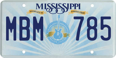 MS license plate MBM785