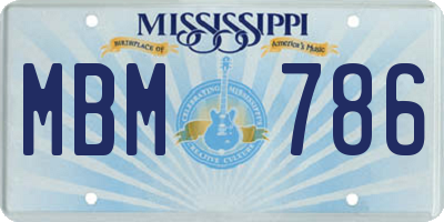 MS license plate MBM786