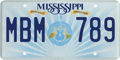 MS license plate MBM789