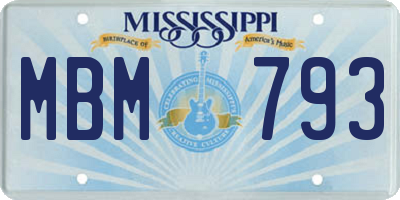 MS license plate MBM793