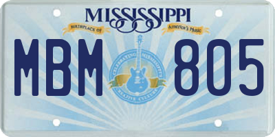 MS license plate MBM805