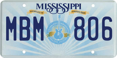 MS license plate MBM806