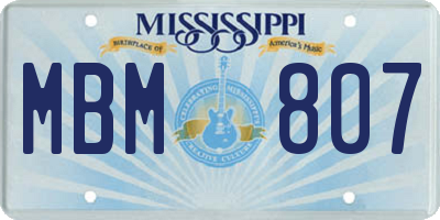 MS license plate MBM807
