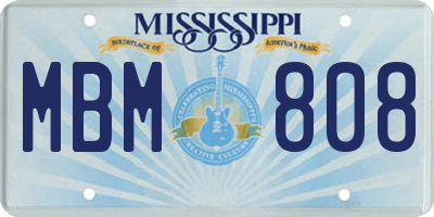 MS license plate MBM808