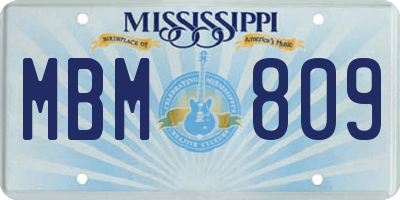 MS license plate MBM809