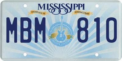 MS license plate MBM810