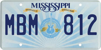 MS license plate MBM812