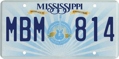 MS license plate MBM814