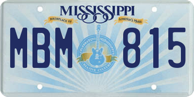 MS license plate MBM815