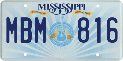 MS license plate MBM816