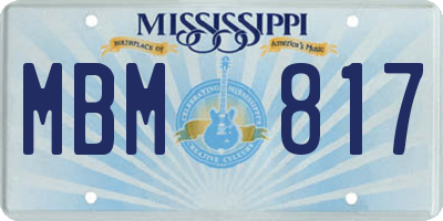 MS license plate MBM817
