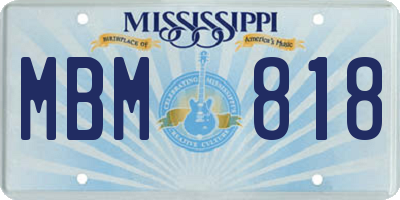 MS license plate MBM818