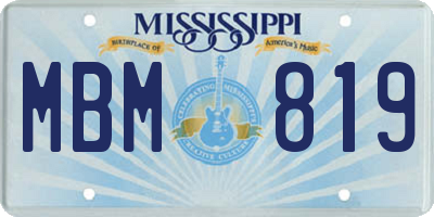 MS license plate MBM819