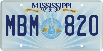 MS license plate MBM820