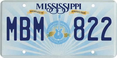 MS license plate MBM822