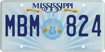 MS license plate MBM824
