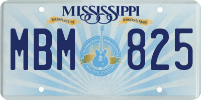 MS license plate MBM825
