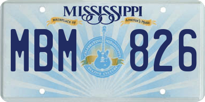 MS license plate MBM826