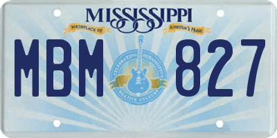 MS license plate MBM827