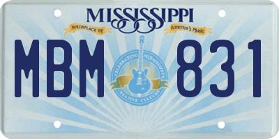 MS license plate MBM831
