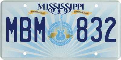 MS license plate MBM832