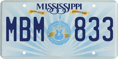 MS license plate MBM833