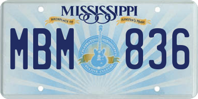 MS license plate MBM836