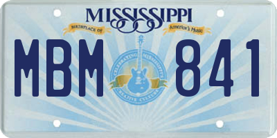 MS license plate MBM841