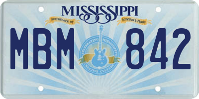 MS license plate MBM842