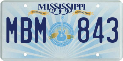 MS license plate MBM843