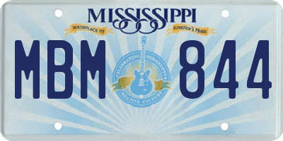 MS license plate MBM844