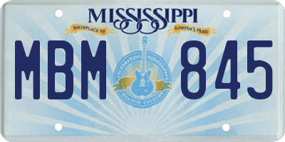 MS license plate MBM845