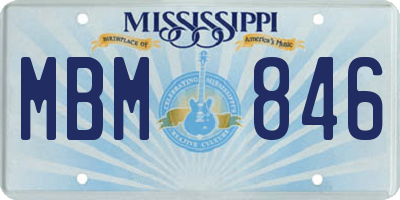 MS license plate MBM846