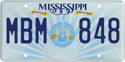 MS license plate MBM848