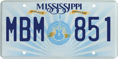 MS license plate MBM851